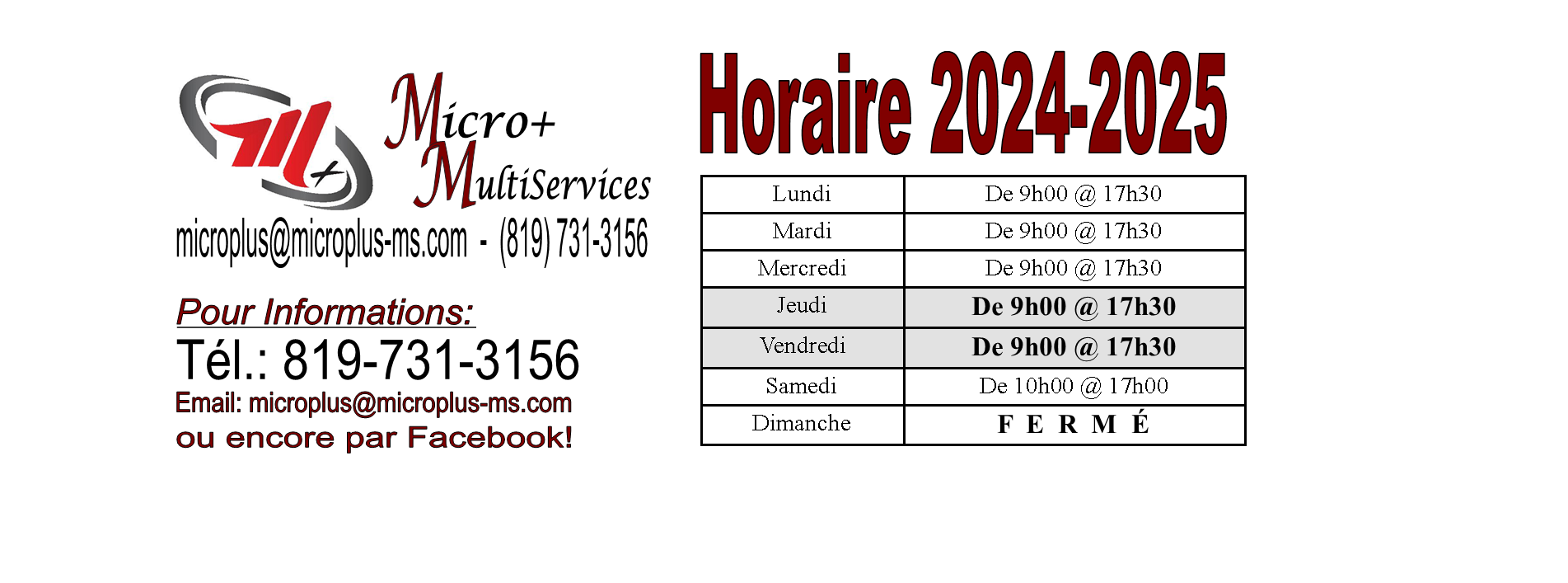 summer schedule